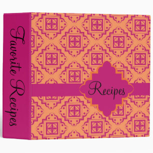 Classeur Corail orange & Magenta Arabesque Graphisme maroca