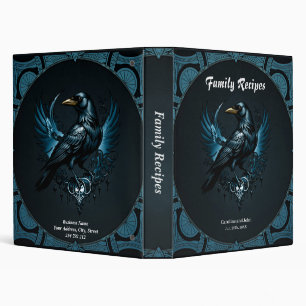 Classeur Corbeau noir majestueux assis sur un orné