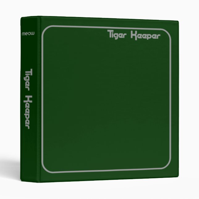 Classeur Corey Tiger 80s Style Gardien de Tigre Vert & Blan (Devant/Côté)