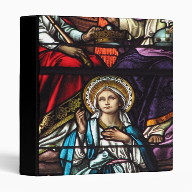 Classeur Coronation de Virgin Mary Stained Glass (Devant/Côté)