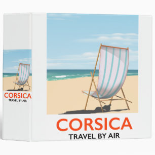 Classeur Corse "voyager par avion" Affiche vintage de plage