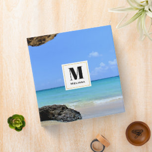 Classeur Côte de plage tropicale avec un monogramme de Big