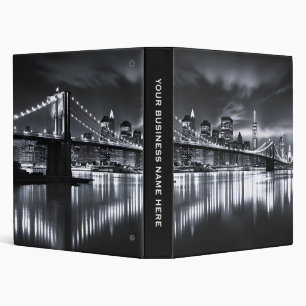Classeur Coucher de New York Pont de Brooklyn Monochrome Nu