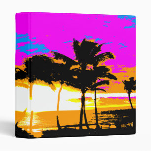 Classeur Coucher de soleil des palmiers tropicaux Vintages 