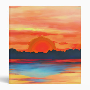 Classeur Coucher de soleil vif sur l'océan dans l'orange vi
