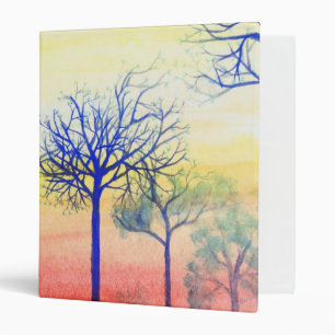 Classeur Coucher du soleil avec les arbres bleus