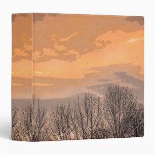 Classeur Coucher du soleil avec les arbres nus