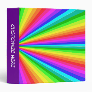 Classeur Couleur arc-en-ciel personnalisée éclate anneau Av