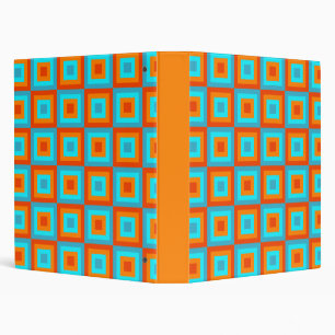 Classeur Couleur Motif géométrique Turquoise Orange