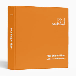 CLASSEUR couleur ORANGE avec nom