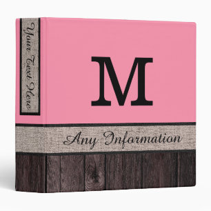 Classeur Couleur rose Baker-Miller Aspect rustique Monogram