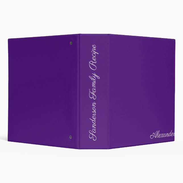 Classeur Couleur solide moderne foncé violet blanc Script (Arrière-plan)