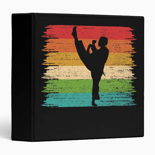 Classeur Couleurs de ceinture karaté Silhouette (Devant/Côté)