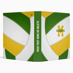 Classeur couleurs de l'équipe vert or enfants sports volley