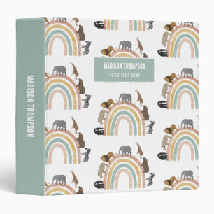 Classeur Couleurs de terre Arc-en-ciel Jungle Animaux Motif