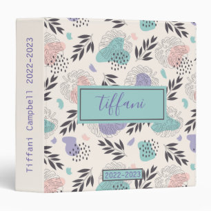 Classeur Couleurs douces Feuilles Monstera