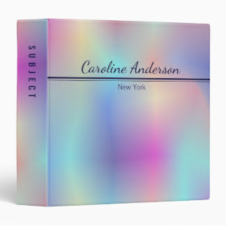 Classeur couleurs pastel irisées