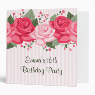 Classeur Country Chic Rose Roses 16e anniversaire Album pho