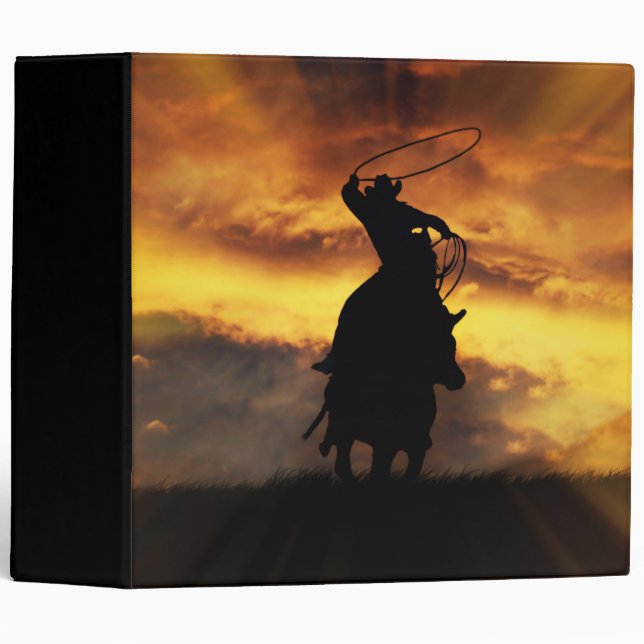 Classeur Country Western Roping Cowboy (Devant/Côté)
