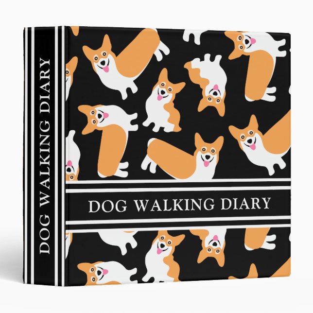 Classeur Couper Corgi Chien Walkers Journal Funny Motif (Devant/Côté)