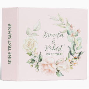 Classeur Couronne de mariage aux fleurs blanches et roses