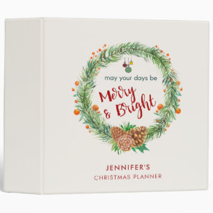 Classeur Couronne de Noël Merry & Bright