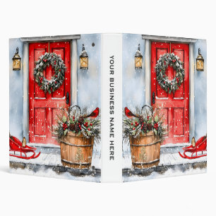 Classeur Couronne de porte de Noël rouge hivernal rustique 