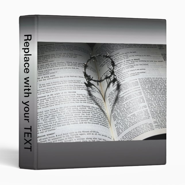 Classeur Couronne d'épines Coeur et Bible (Devant/Côté)
