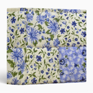 Classeur courtepointe à patchwork floral bleu