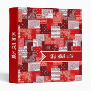 Classeur Couture personnalisée de patchwork de bandana roug