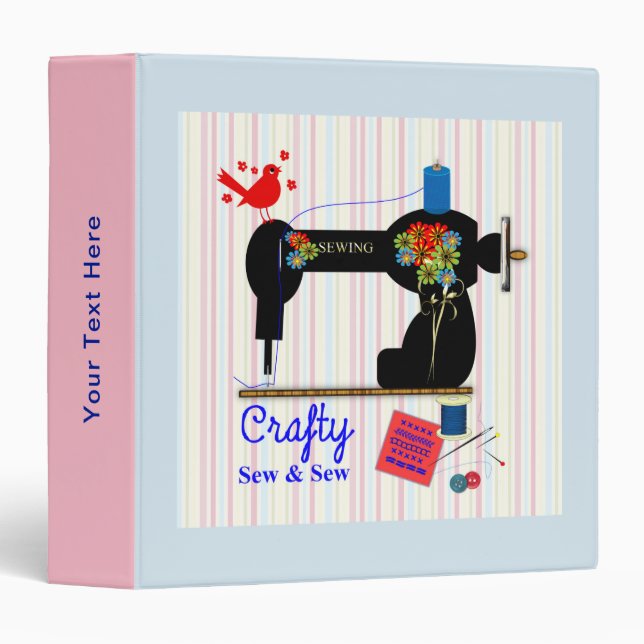 Classeur Couture Quilting Fun Personnalisé (Devant/Côté)
