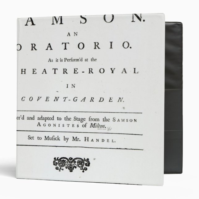 Classeur Couverture de la musique de feuille pour Samson (Devant/Intérieur)