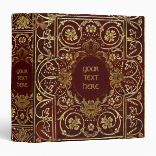 Classeur Couverture de livre dorée médiévale