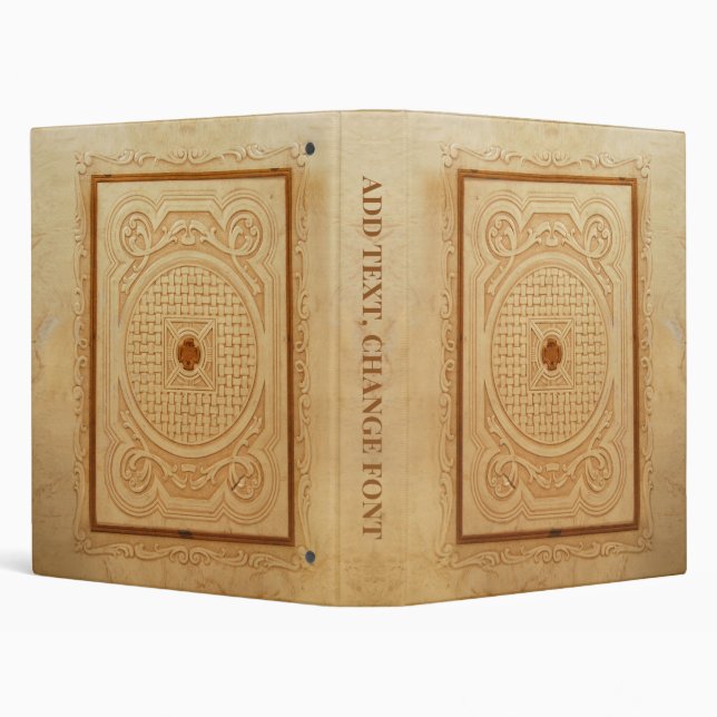 Classeur Couverture de livre gravée en cuir (Arrière-plan)