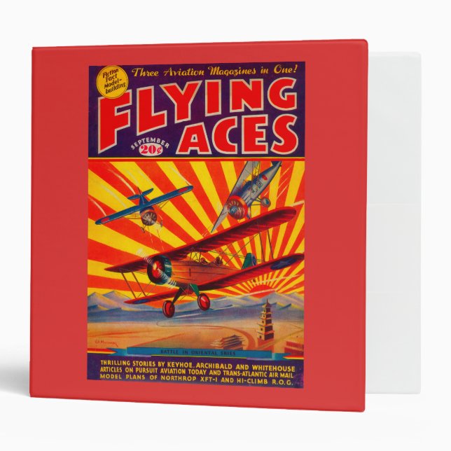 Classeur Couverture du magazine Flying Aces (Devant/intérieur)