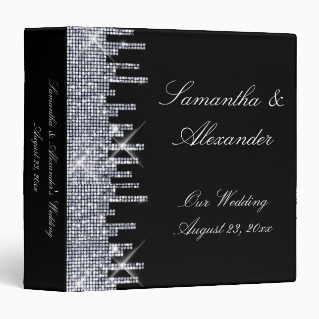 Classeur Couverture noire/argentée scintillante d'album de (Devant/Côté)