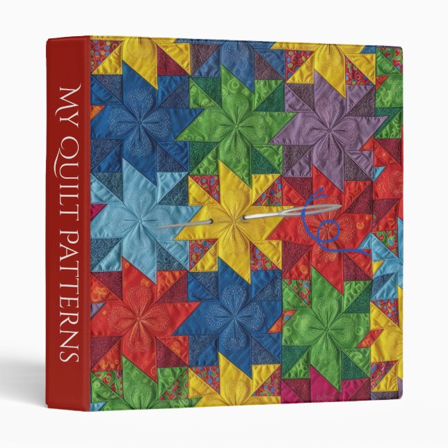 Classeur Couvre-lit en patchwork à roue à aubes et aiguille (Devant/Côté)