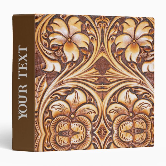 Classeur Cow-boy de pays occidental vintage en cuir (Devant/Côté)