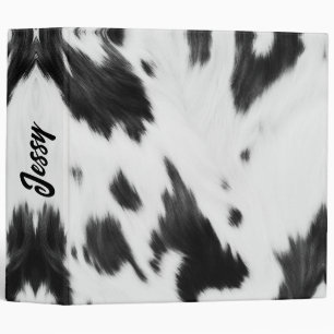 Classeur Cowboy de l'Ouest Impression Vache Noir Blanc