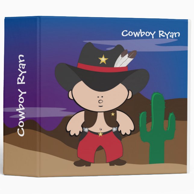 Classeur Cowboy pour enfants (Devant/Côté)