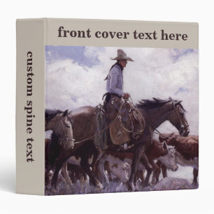 Classeur Cowboy vintage avec son troupeau de bétail par Koe