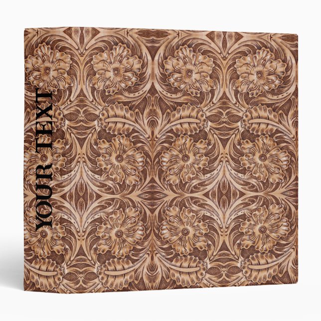 Classeur cowboy western country motif à outils cuir (Devant/Côté)