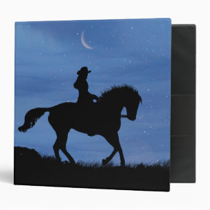 Classeur Cowgirl and Horse équitation Starry Nuit