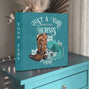 Classeur Cowgirl citation turquoise cuir cowboy bottes chap