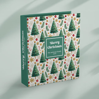Classeur Cozy Christmas trees earthy palette keepsake album