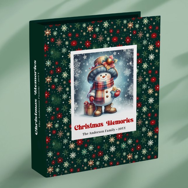 Classeur Cozy festive Christmas snowman custom kids album  (Cozy festive Christmas snowman custom kids album binder)