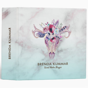 Classeur Crâne de Boho avec du marbre Ombre de Faux de
