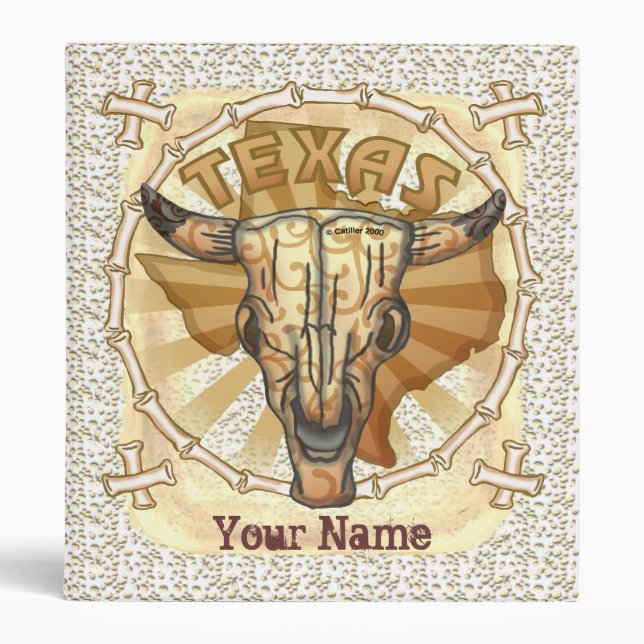 Classeur Crâne de Vache Tribale du Texas (Devant)