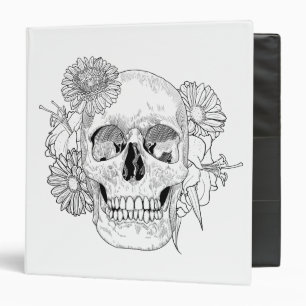 Classeur Crâne et fleurs inspirés
