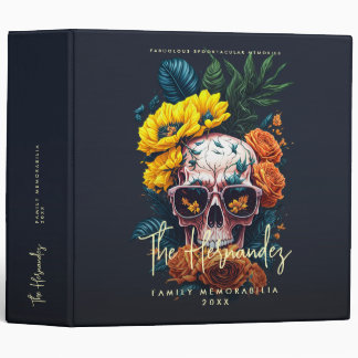 Classeur Crâne floral Nom de famille Album photo Halloween